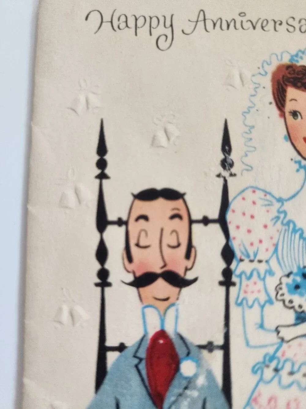 1950s Happy Anniversary Vintage Greeting Card